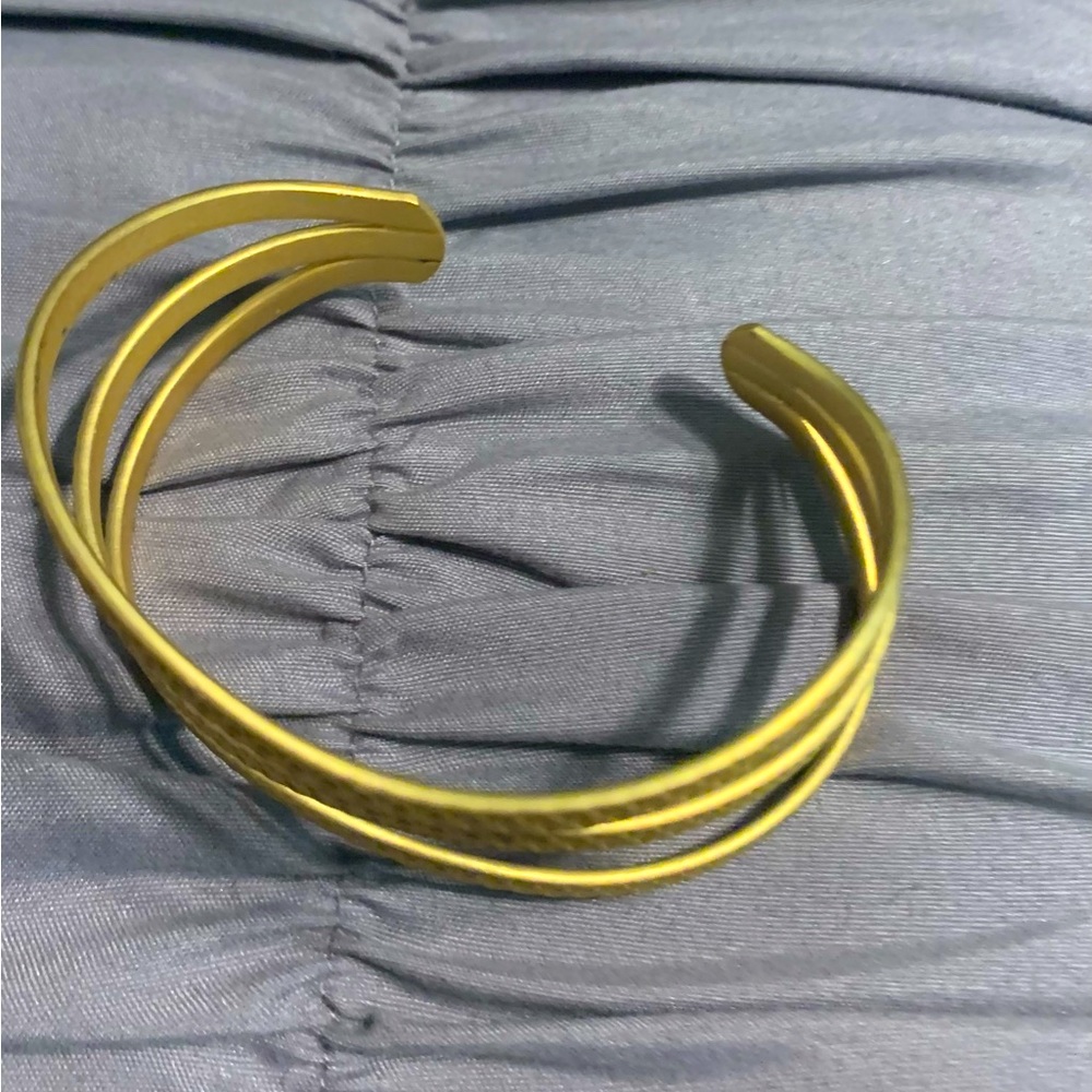 Trance Cuff Bracelet - Matte Gold Plated - Picture 3 of 5